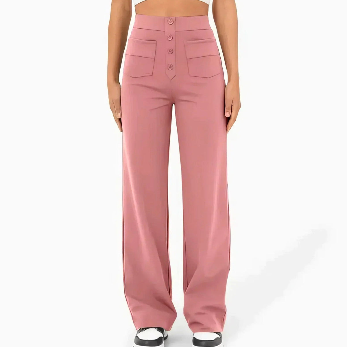 Lottie | Women's High-Waist Stretch Trousers, Comfortable Everyday Trousers | Everlasting Boutique