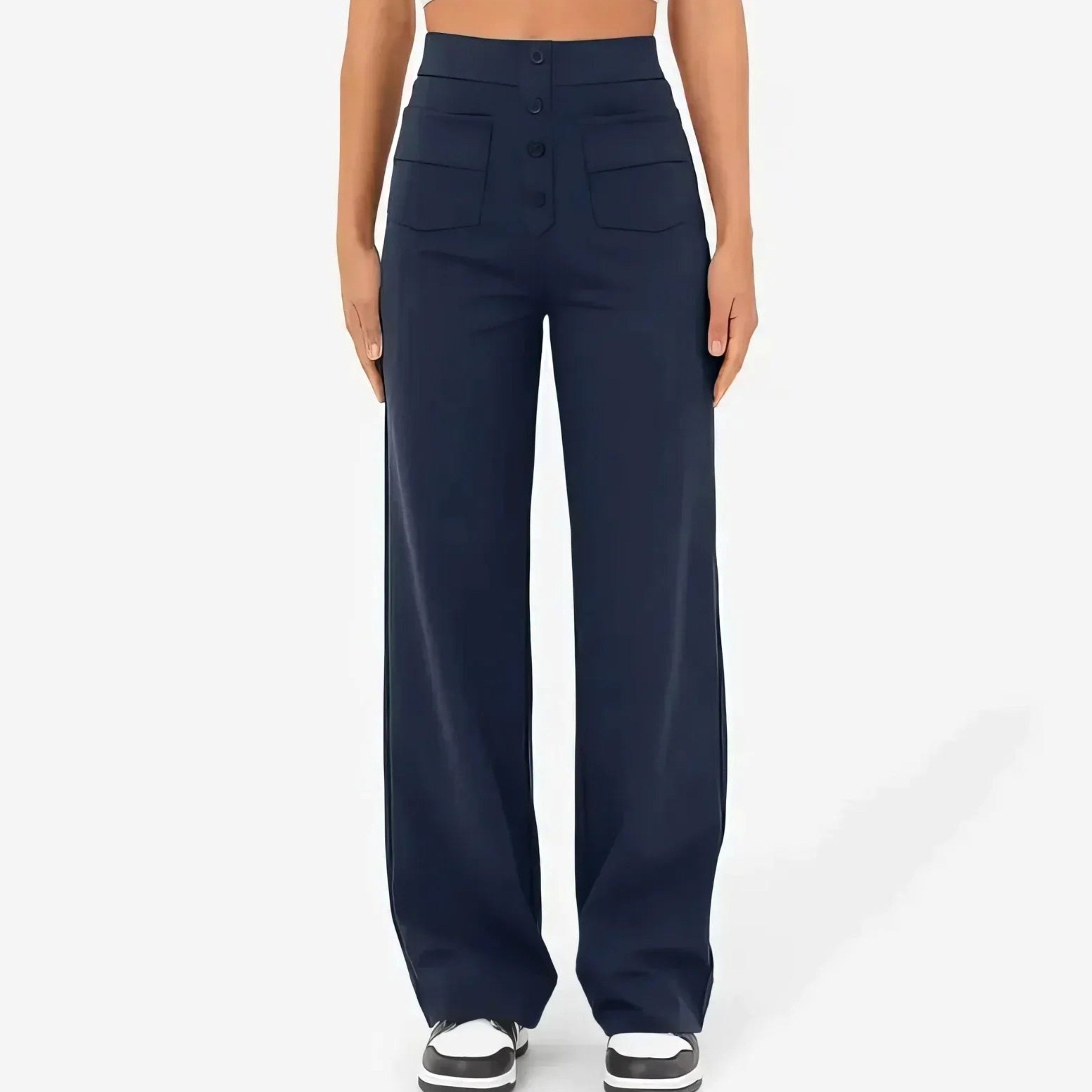 Lottie | Women's High-Waist Stretch Trousers, Comfortable Everyday Trousers | Everlasting Boutique