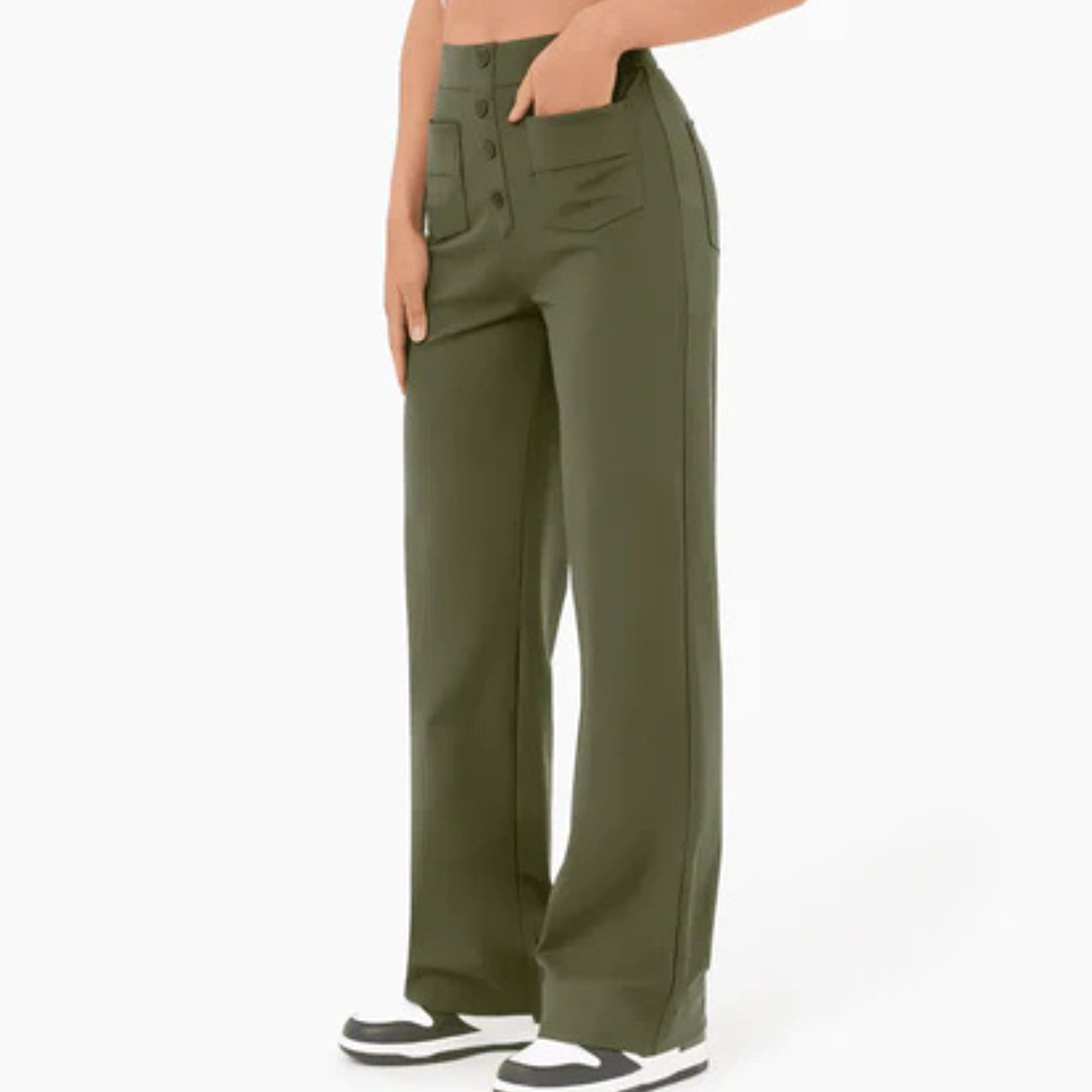 Lottie | Women's High-Waist Stretch Trousers, Comfortable Everyday Trousers | Everlasting Boutique