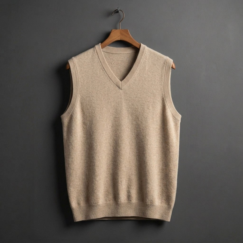 Louis | Men's Cashmere-Blend V-Neck Vest, Layering Jumper | Everlasting Boutique