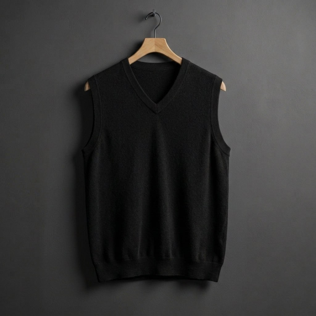 Louis | Men's Cashmere-Blend V-Neck Vest, Layering Jumper | Everlasting Boutique