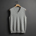 Louis | Men's Cashmere-Blend V-Neck Vest, Layering Jumper | Everlasting Boutique