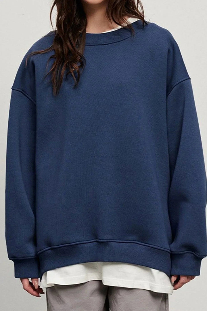 Lucienne | Women's Oversized Round-Neck Sweatshirt, Perfect for Everyday Wear | Everlasting Boutique | Brown