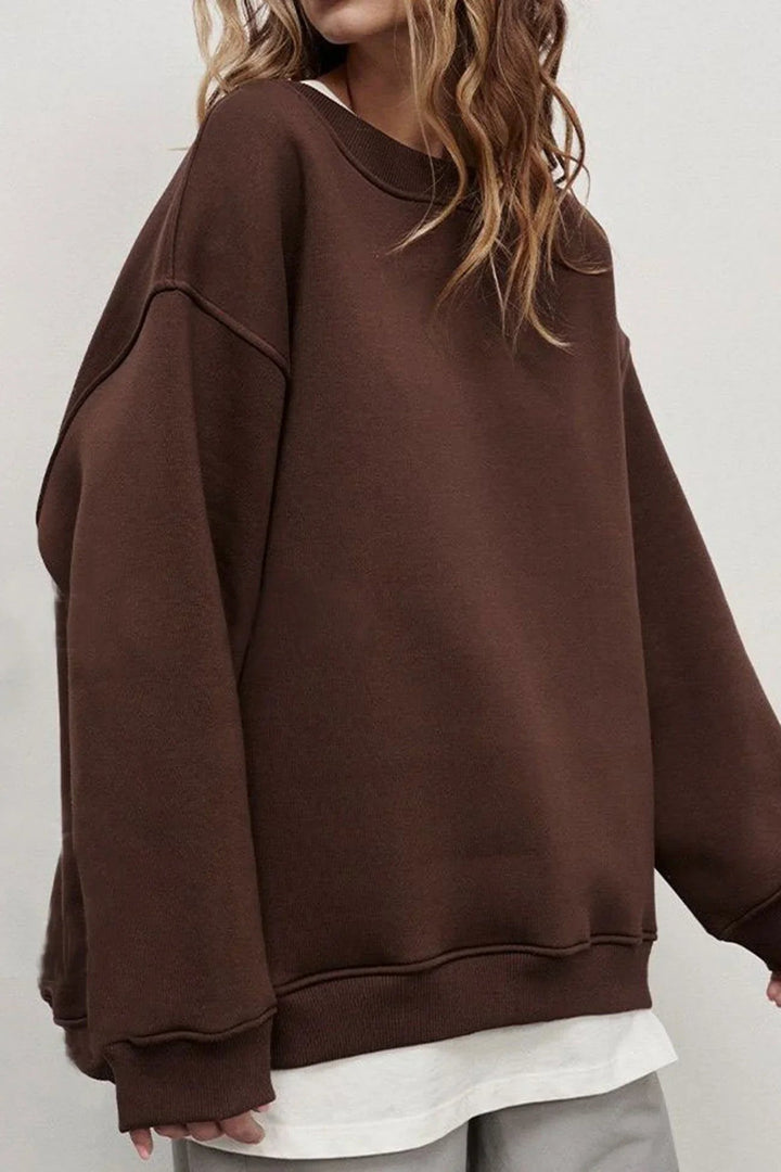 Lucienne | Women's Oversized Round-Neck Sweatshirt, Perfect for Everyday Wear | Everlasting Boutique