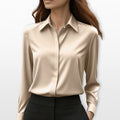 Lucy | Women's Satin Shirt Blouse, Elegant Office Blouse | Everlasting Boutique