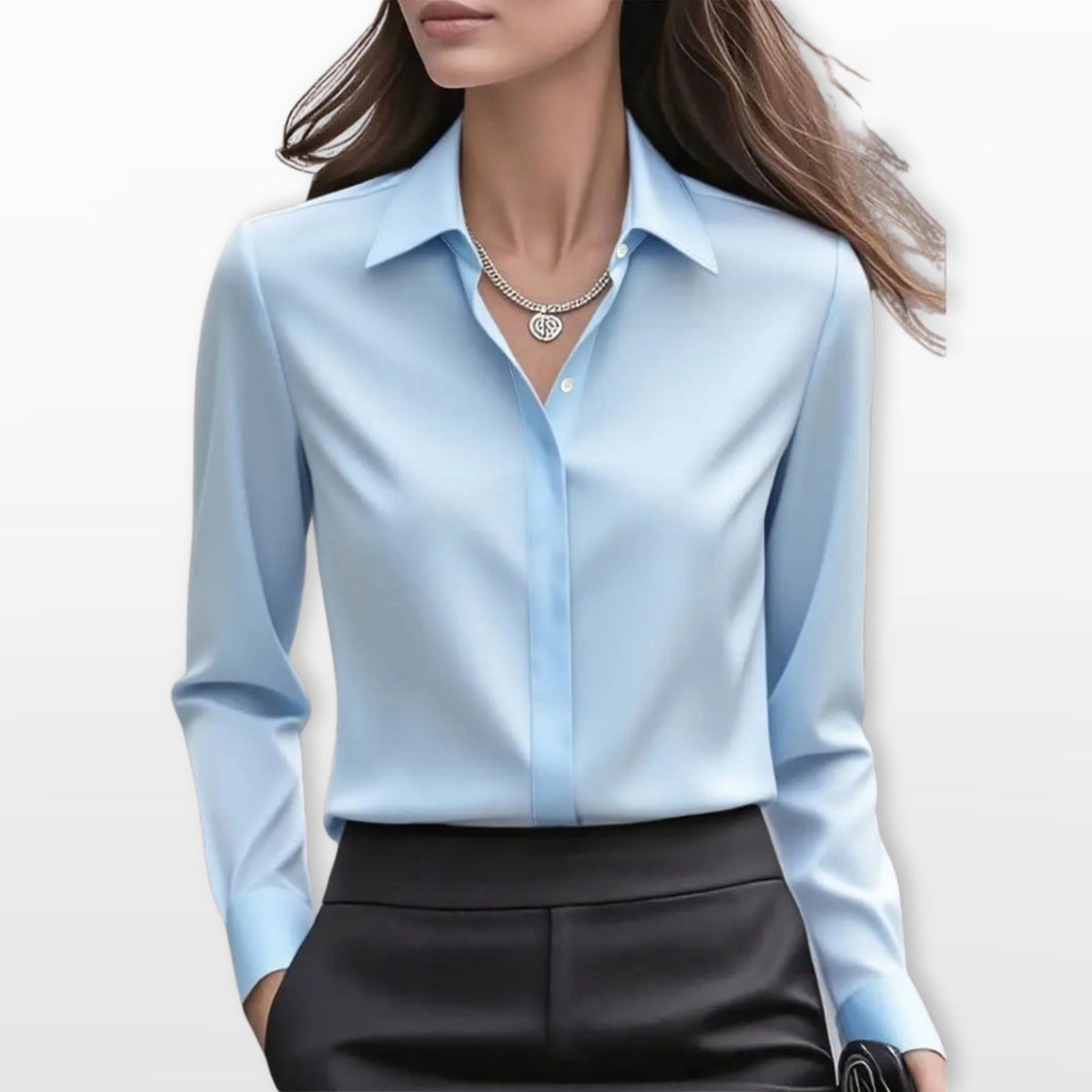 Lucy | Women's Satin Shirt Blouse, Elegant Office Blouse | Everlasting Boutique
