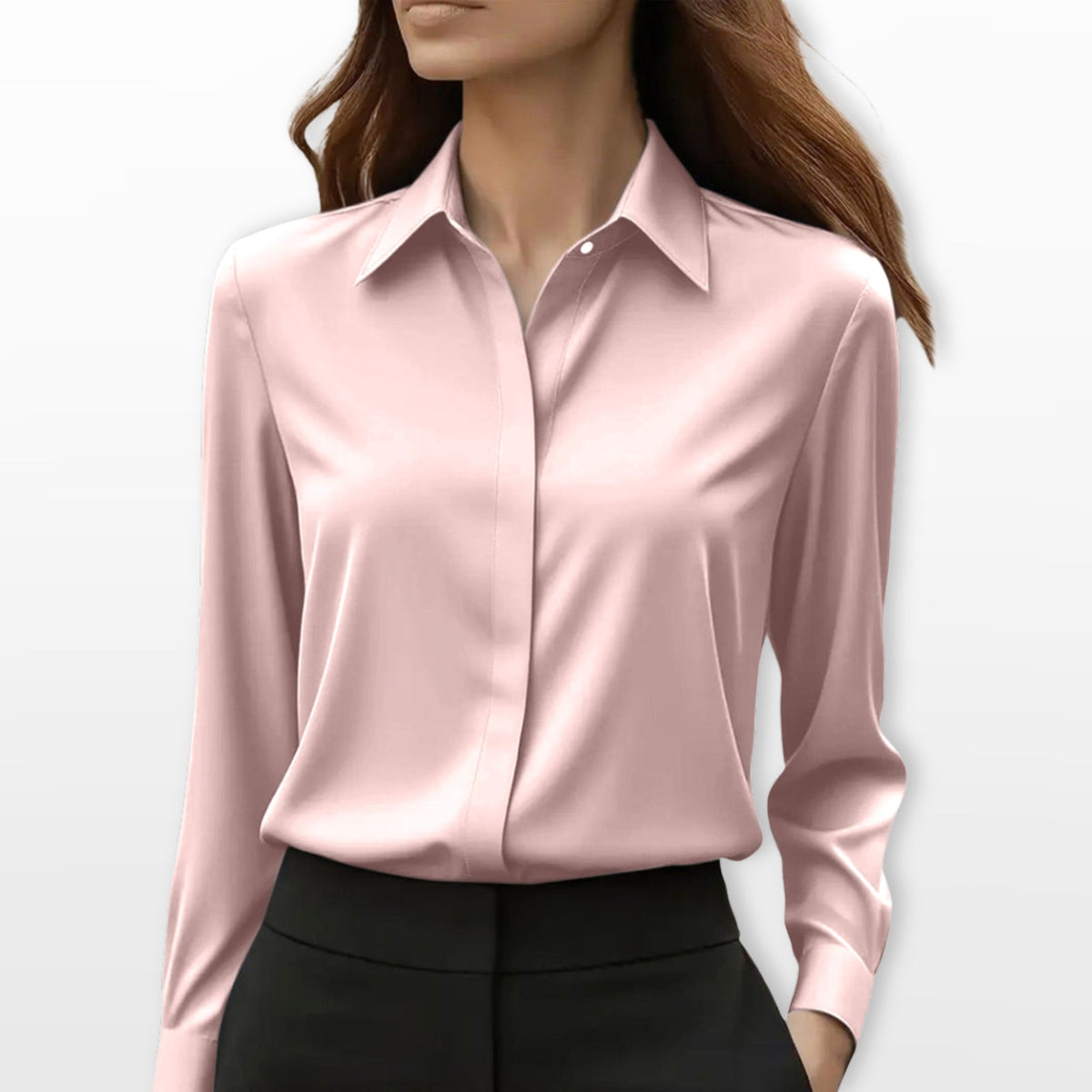 Lucy | Women's Satin Shirt Blouse, Elegant Office Blouse | Everlasting Boutique