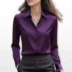 Lucy | Women's Satin Shirt Blouse, Elegant Office Blouse | Everlasting Boutique