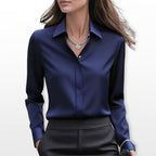 Lucy | Women's Satin Shirt Blouse, Elegant Office Blouse | Everlasting Boutique