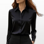 Lucy | Women's Satin Shirt Blouse, Elegant Office Blouse | Everlasting Boutique