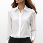 Lucy | Women's Satin Shirt Blouse, Elegant Office Blouse | Everlasting Boutique