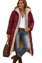 Luisa | Women's Long Hooded Padded Coat, Sherpa-Lined Winter Coat | Everlasting Boutique | Black