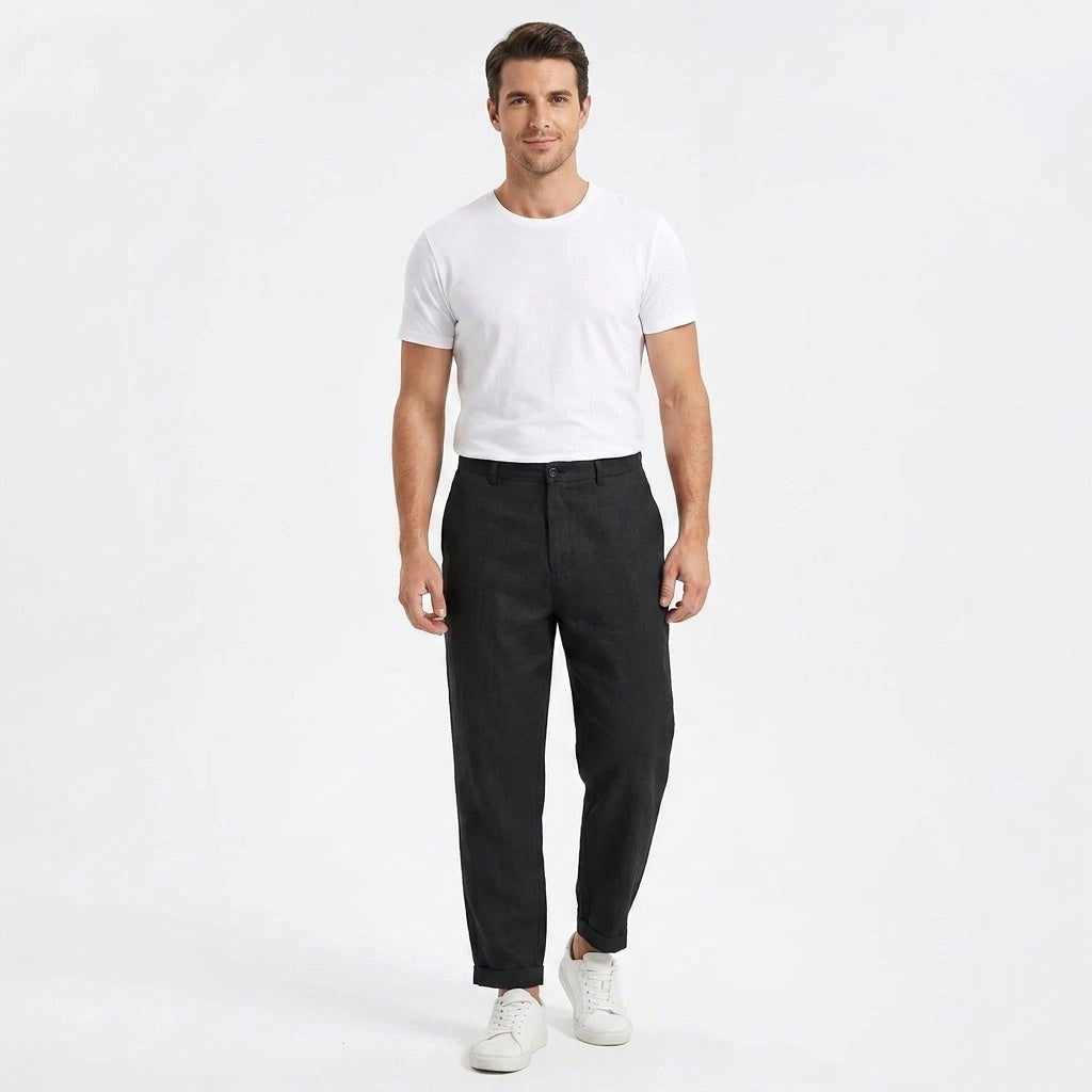 Lucas | Men's Linen Trousers, Loose Fit with Drawstring, Summer Trousers | Everlasting Boutique