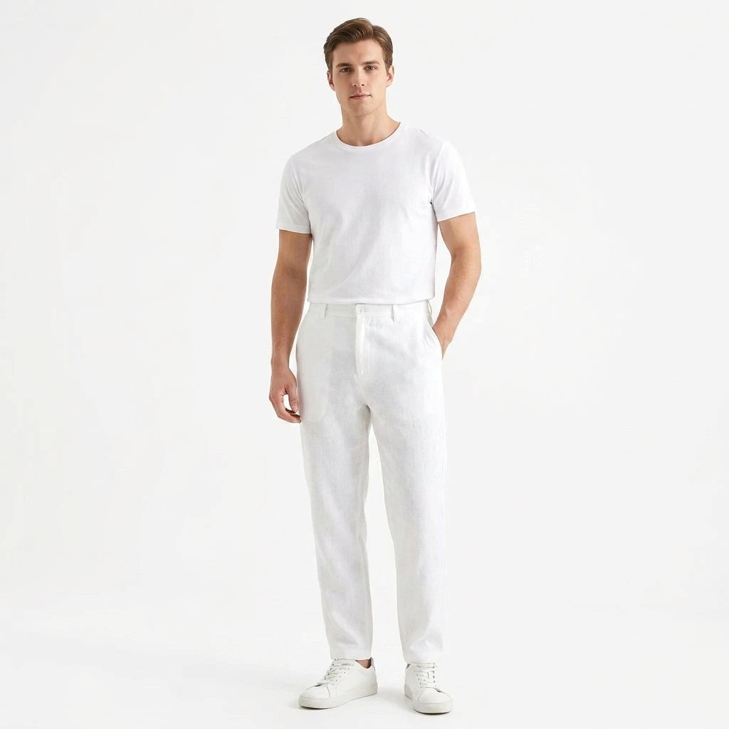 Lucas | Men's Linen Trousers, Loose Fit with Drawstring, Summer Trousers | Everlasting Boutique