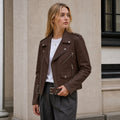 Mabel | Women's Vintage Leather Jacket, Fitted Zip Jacket | Everlasting Boutique