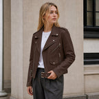 Mabel | Women's Vintage Leather Jacket, Fitted Zip Jacket | Everlasting Boutique