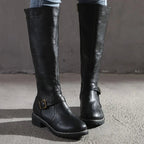 Maisie | Women's Knee-High Leather Boots, Autumn Walking Boots | Everlasting Boutique | Dark Brown