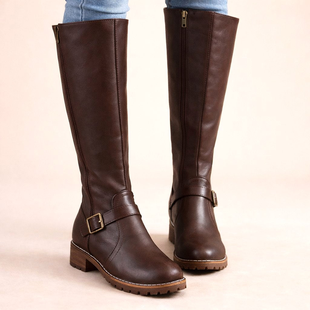 Maisie | Women's Knee-High Leather Boots, Autumn Walking Boots | Everlasting Boutique