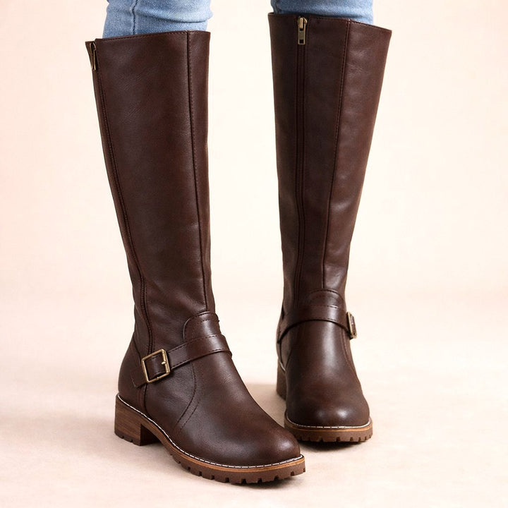 Maisie | Women's Knee-High Leather Boots, Autumn Walking Boots | Everlasting Boutique