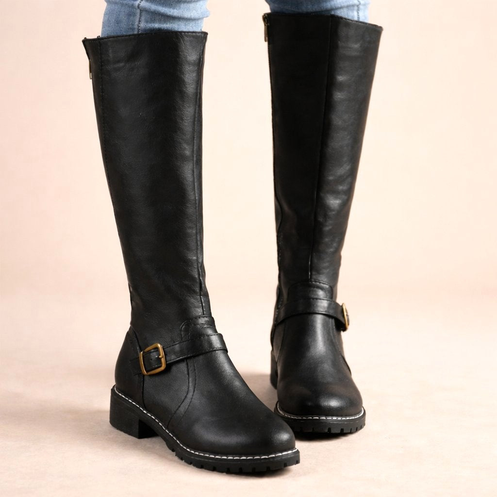 Maisie | Women's Knee-High Leather Boots, Autumn Walking Boots | Everlasting Boutique
