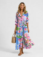 Maisie | Women's Printed Shirt Dress, Relaxed-Fit Everyday Dress | Everlasting Boutique | Light Blue