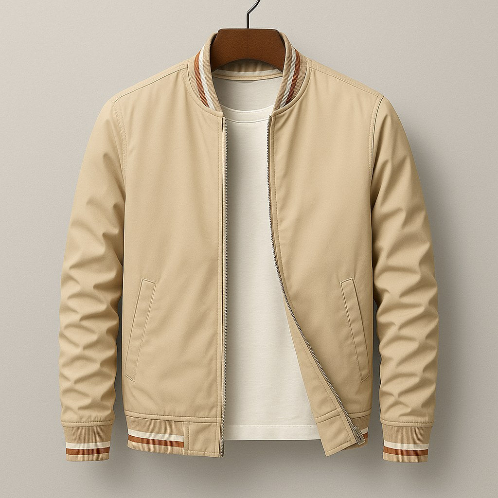 Martin | Lightweight Bomber Jacket with Contrast Details; Sporty Transitional Jacket | Everlasting Boutique