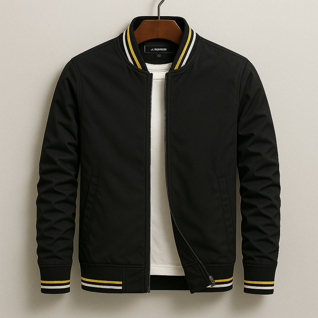 Martin | Lightweight Bomber Jacket with Contrast Details; Sporty Transitional Jacket | Everlasting Boutique
