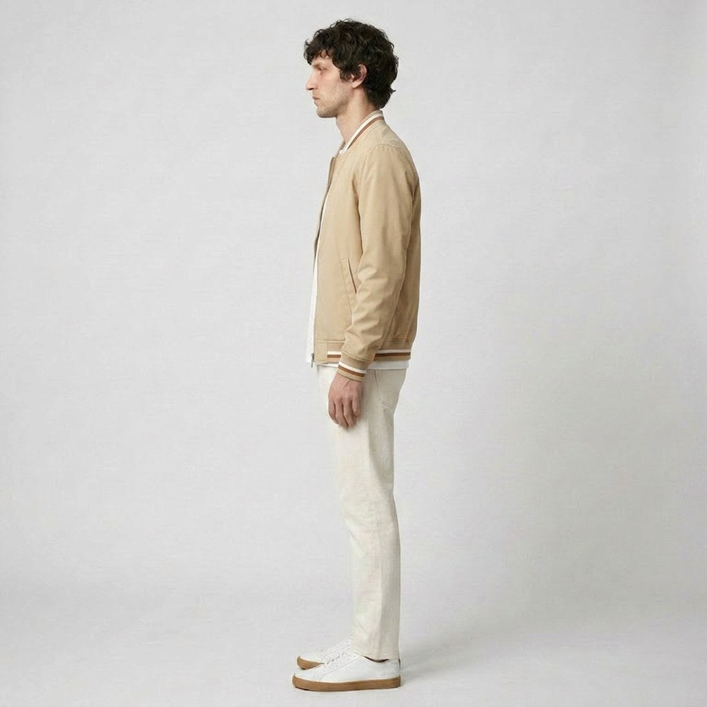 Martin | Lightweight Bomber Jacket with Contrast Details; Sporty Transitional Jacket | Everlasting Boutique