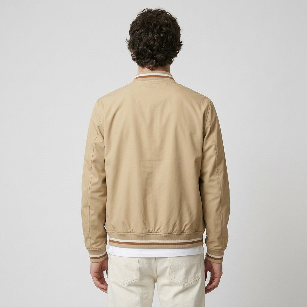 Martin | Lightweight Bomber Jacket with Contrast Details; Sporty Transitional Jacket | Everlasting Boutique