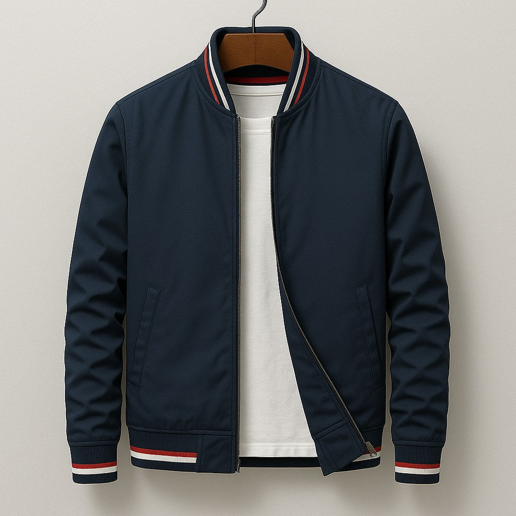 Martin | Lightweight Bomber Jacket with Contrast Details; Sporty Transitional Jacket | Everlasting Boutique