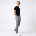 Mark | Men's Windowpane-Pattern Trousers – Elegant Business Trousers | Everlasting Boutique