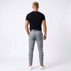 Mark | Men's Windowpane-Pattern Trousers – Elegant Business Trousers | Everlasting Boutique