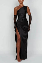 Margot | Women's One-Shoulder Maxi Dress with Side Split, Evening Maxi Dress | Everlasting Boutique