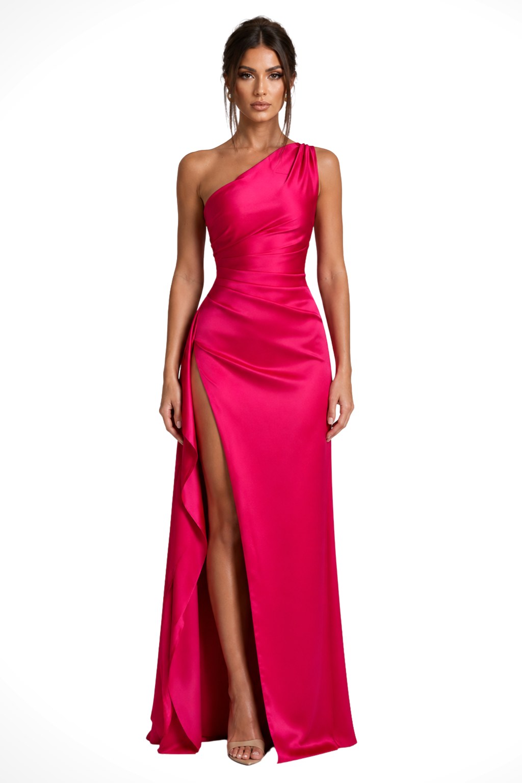 Margot | Women's One-Shoulder Maxi Dress with Side Split, Evening Maxi Dress | Everlasting Boutique