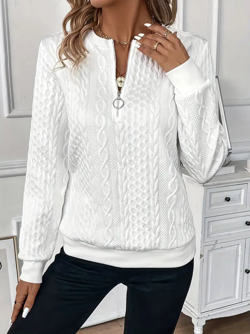 Margot | Women's Quarter-Zip Knit Jumper, Perfect for Everyday Wear | Everlasting Boutique | Grey
