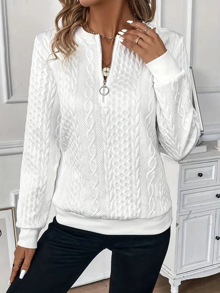 Margot | Women's Quarter-Zip Knit Jumper, Perfect for Everyday Wear | Everlasting Boutique | Grey