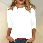 Margot | Women's Relaxed Fit Long Sleeve Top, Round Neck Everyday Top | Everlasting Boutique