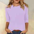 Margot | Women's Relaxed Fit Long Sleeve Top, Round Neck Everyday Top | Everlasting Boutique