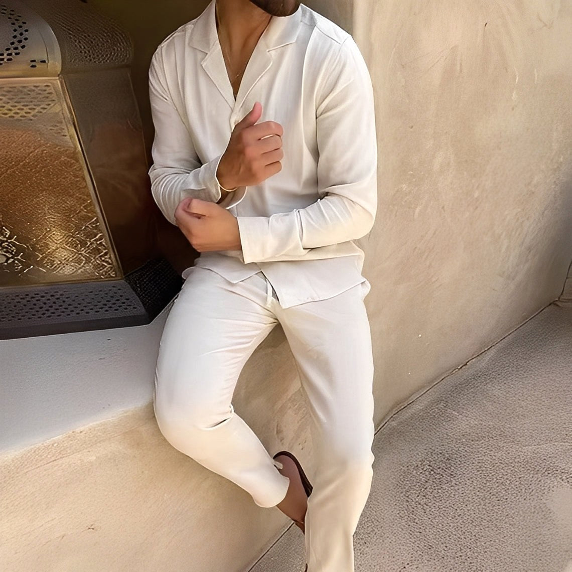 Marcus | Men's Two-Piece Set with Polo Shirt and Pants, Lightweight Set | Everlasting Boutique