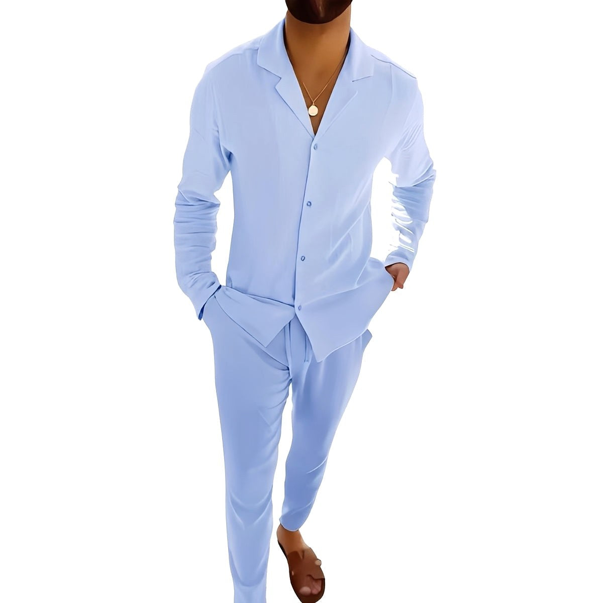 Marcus | Men's Two-Piece Set with Polo Shirt and Pants, Lightweight Set | Everlasting Boutique
