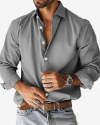 Markus | Smart Men's Shirt with Shape Retention, Durable Everyday Shirt | Everlasting Boutique | Grey