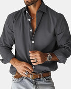 Markus | Smart Men's Shirt with Shape Retention, Durable Everyday Shirt | Everlasting Boutique | Grey