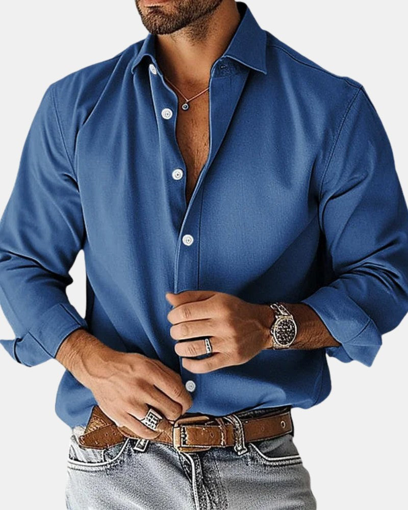 Markus | Smart Men's Shirt with Shape Retention, Durable Everyday Shirt | Everlasting Boutique | Grey