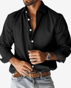 Markus | Smart Men's Shirt with Shape Retention, Durable Everyday Shirt | Everlasting Boutique | Dark Grey