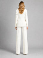 Martha | Women's Tailored Blazer and Wide-Leg Trousers Set, Smart Occasion Suit | Everlasting Boutique | Black