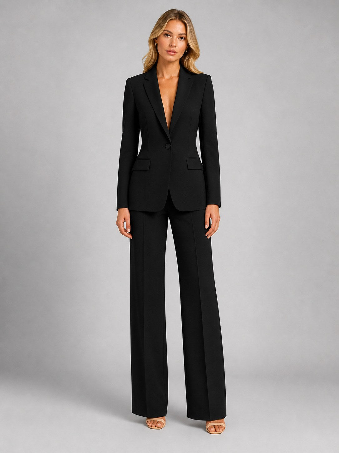Martha | Women's Tailored Blazer and Wide-Leg Trousers Set, Smart Occasion Suit | Everlasting Boutique | Pink