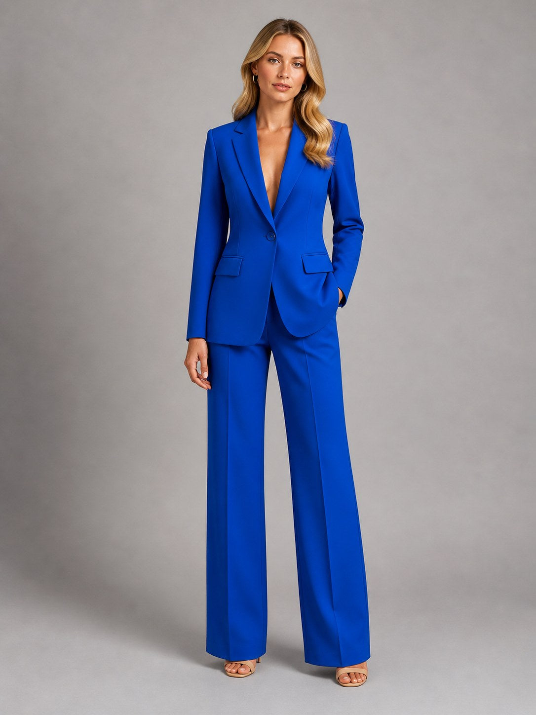 Martha | Women's Tailored Blazer and Wide-Leg Trousers Set, Smart Occasion Suit | Everlasting Boutique | Yellow