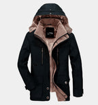 Martin | Men's Winter Coat with Hood and Pockets, Warm Winter Coat | Everlasting Boutique | Blue