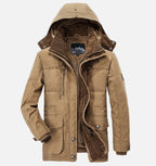 Martin | Men's Winter Coat with Hood and Pockets, Warm Winter Coat | Everlasting Boutique | Blue