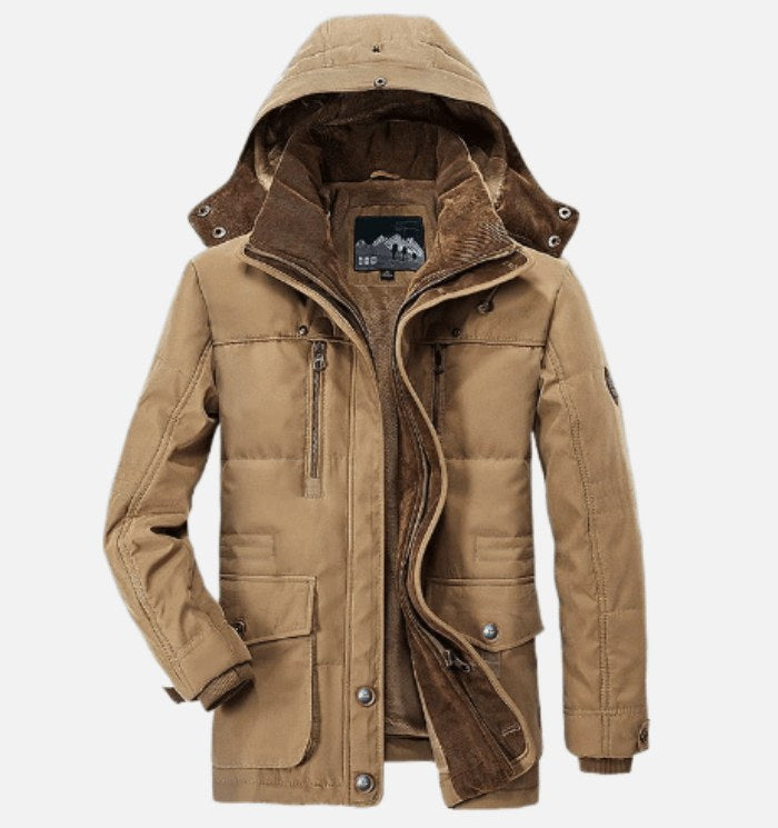 Martin | Men's Winter Coat with Hood and Pockets, Warm Winter Coat | Everlasting Boutique | Blue